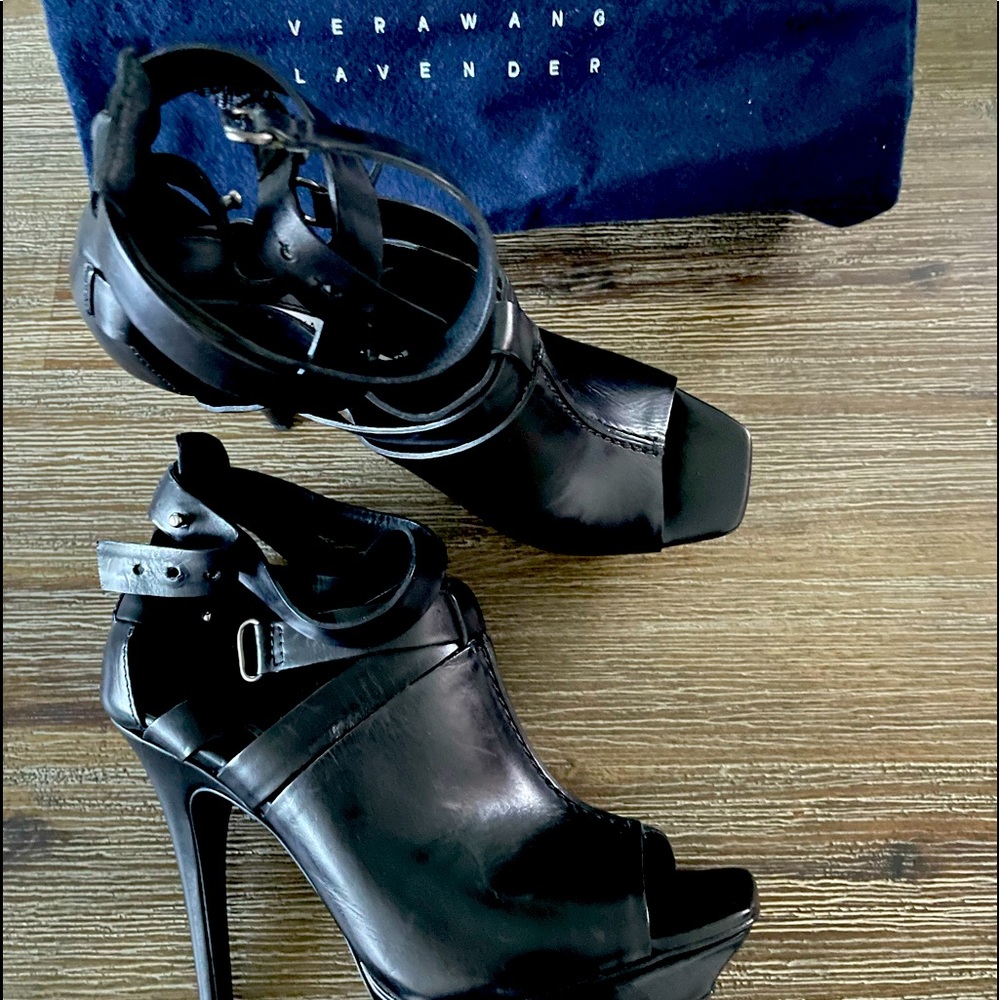 New Black Calf Vera Wang Lavender Jeffrey Bootie